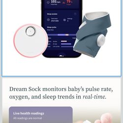 Owlet Dream Sock® - FDA-Cleared Smart Baby Monitor - Track Live Pulse (Heart) Rate, Oxygen in Infants - Receive Notifications