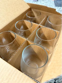 Threshold Hutton Collection Stemless Wine Glasses – Set of 6, New
