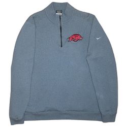 Vintage Nike Golf College University of Arkansas Razorbacks Embroidered Quarter Half Zip Pullover Sweater