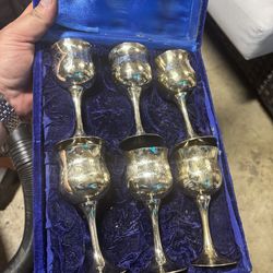 Vintage silver plated goblets
