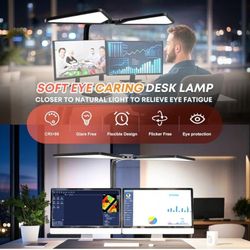 AILBTON Ultra-Large Gooseneck Desk Lamp with Clamp| Dual-Source Super Bright LED Study Light  