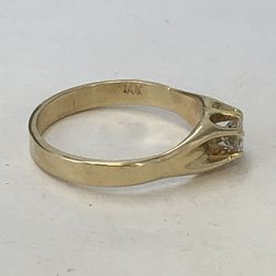 Vintage Mens 14k Yellow Gold Diamonds  Ring Size 10 3/4 (124221)
