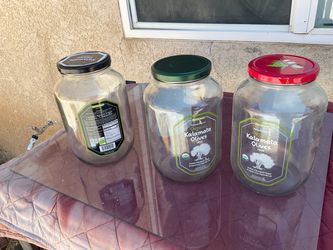 Large Empty Glass Jars with Lids – Set of 3 for $6