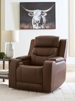 Knightington Brown Power Recliner w/Audio Seating