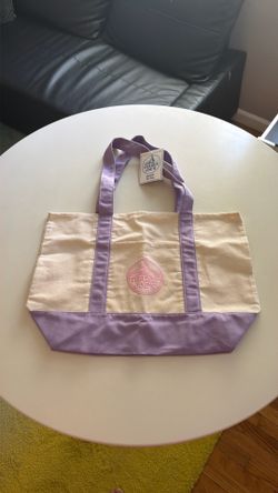 Trader Joe’s Large tote bag lavender with pink logo