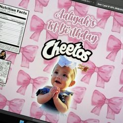 Pink Bows Custom Chip Bags 