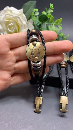 12 Constellations Multilayer Leather Bracelet, Libra