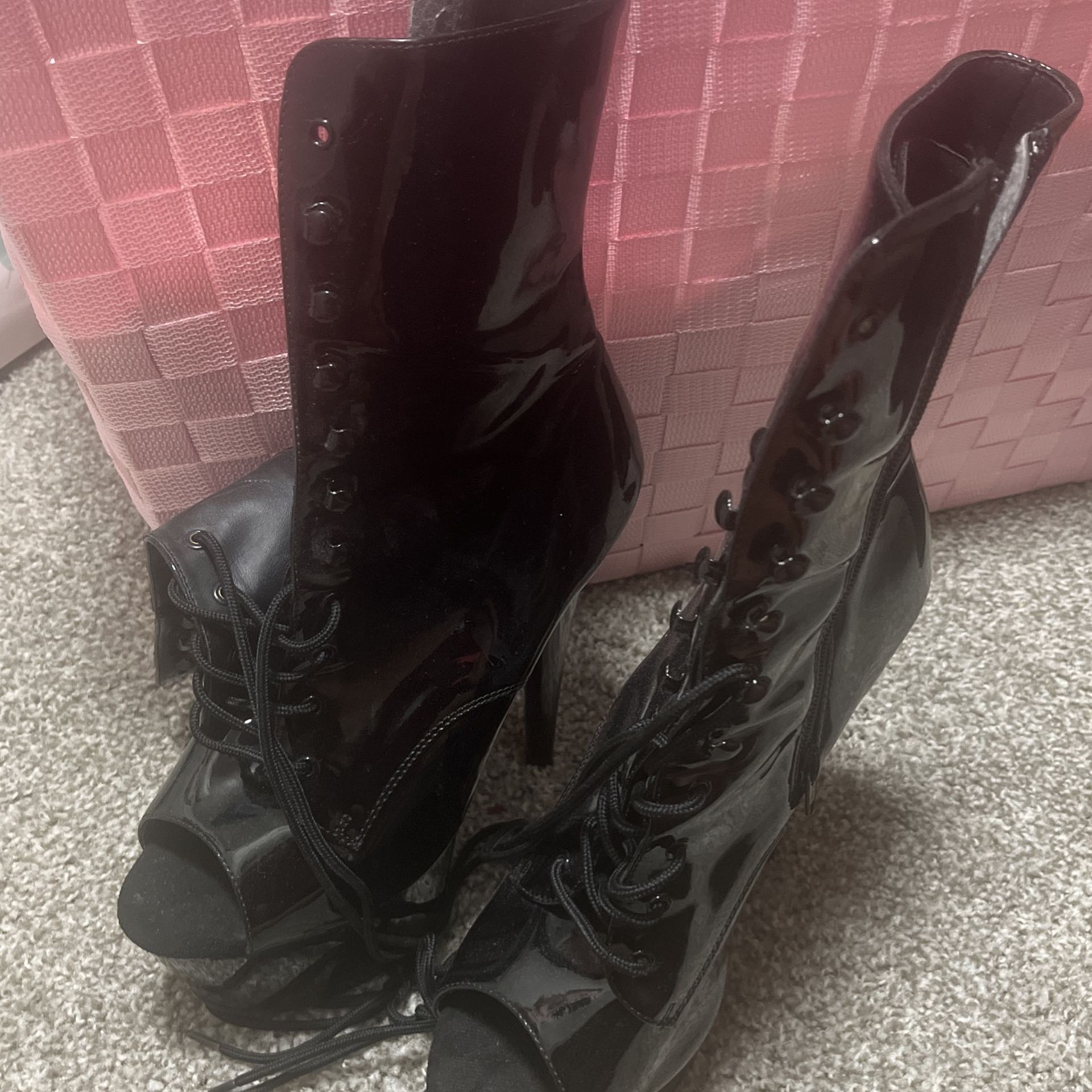 Black Lace Up Dance Shoes
