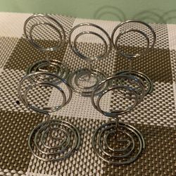 Set Of 5 New Metal Coil Name Plate Holders, Or Can Be Used For Various Other Things.