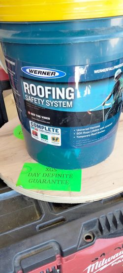 Fall Harness. W. Anchor System For Roof. + Lanyard.