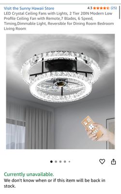 LED Crystal Ceiling Fan