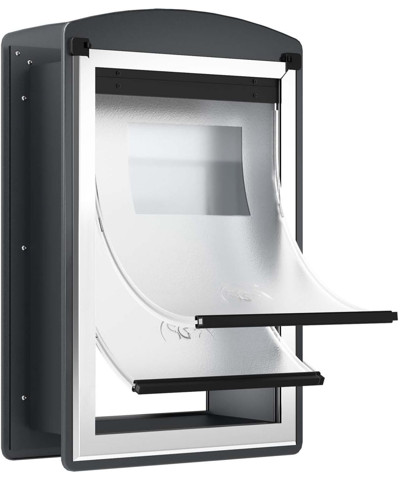 FreeStanding Dog Door for Wall Steel Frame Doggy Door with Telescoping Tunnel Double Magnetic Flaps and Double Security Lock Panels Dog Door for Ex