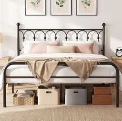 Bed frame with headboard