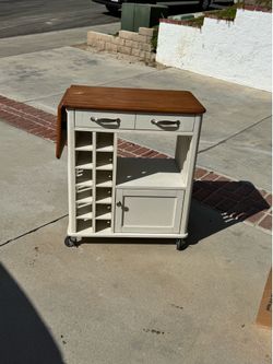 Rolling kitchen island.