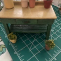Miniature Garden Table With Potted Plants