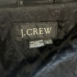 JCrew Men’s Leather Black Carcoat 