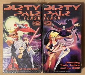Dirty Pair Flash (Acts 2 & 3) VHS Anime English Dub - Brand New Incomplete Seals