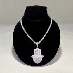 Mens Silver "Hamsa" Necklace