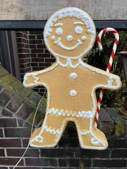 Vintage Gingerbread Blow Mold Yard Decoration 