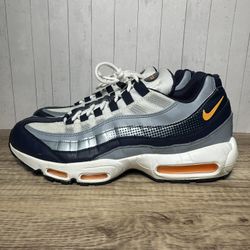 Nike Air Max 95 Midnight Navy Laser Orange Mens Sz 12 Shoe Sneaker AJ2018-401