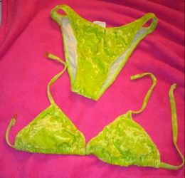 Super sexy dark green velvet high cut bikini gorgeous