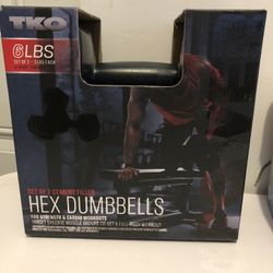 TKO Set Of 2 Cement Filled Hex Dumbbells 6 Pounds…. 3 Pounds Each.