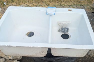 FREE BLANCO SILGRANIT 33" Granite Composite Double Bowl Kitchen Sink
