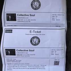 2 Tix Collective Soul At Table Mountain