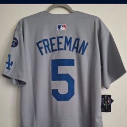 Grey Freddy Freeman Los Angeles Dodgers Jersey