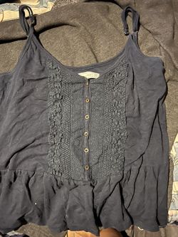 Navy Blue Skinny Strap Top