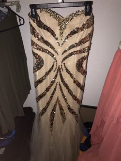 Gold & tan dress