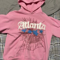 Sp5der Atlanta Pink Hoodie Sz M