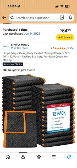 Heavy Duty Moving Blankets 12-Pack