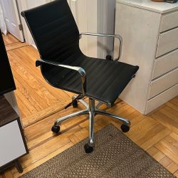 Black leather Herman Miller-esque office chair 