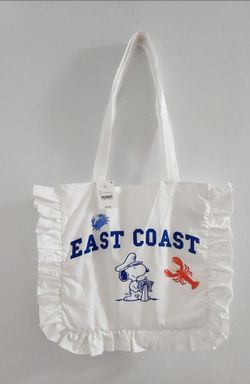 Peanuts Snoopy "East Coast" White Tote Bag 12” X 12” New With Tags (Open Box)