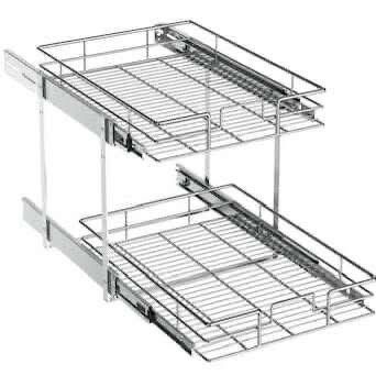 NEW IN BOX - 14-Inches W x 13.8-Inches H x 21-Inches D 2 -Tier Cabinet-mount Chrome Metal