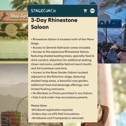 Stagecoach Country Festival Rhinestone Saloon Pass