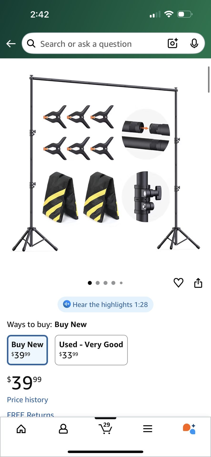 Used Backdrop Stand Backdrop Stand for Sale in San Bernardino, CA - OfferUp