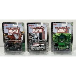 2002 Maisto Ultimate Marvel Hulk Hummer, Silver Surfer Cruiser & Rogue Prowler