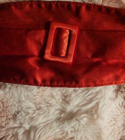 Red Satin Wide Waist Belt
