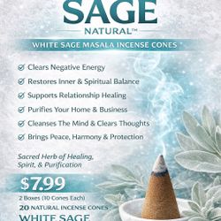 MegaStar Sage Natural™ White Sage Masala Incense Cones