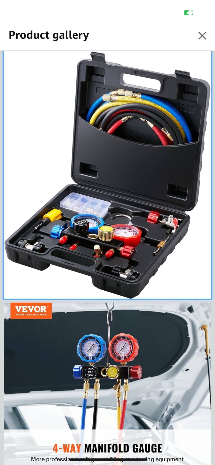 VEVOR 4 Way AC Gauge - AC Manifold Gauge Set for R134A R22 R12 R410A Refrigerant, Freon Gauges with 5ft Hoses, Couplers, Can Tap Works on Car Auto Fre