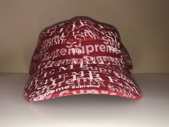 Supreme Logo Pattern 6-Panel Style: Dark Red
