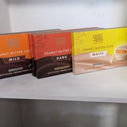 Choc Zero Peanut Butter Bundle (Milk,Dark,White) Keto Sugar Free Variety Pack