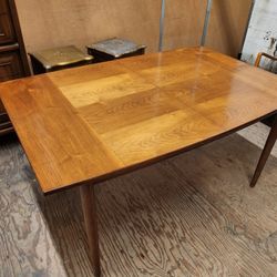 Drexel Mid Century Modern Walnut Dining Table, Parallel Collection