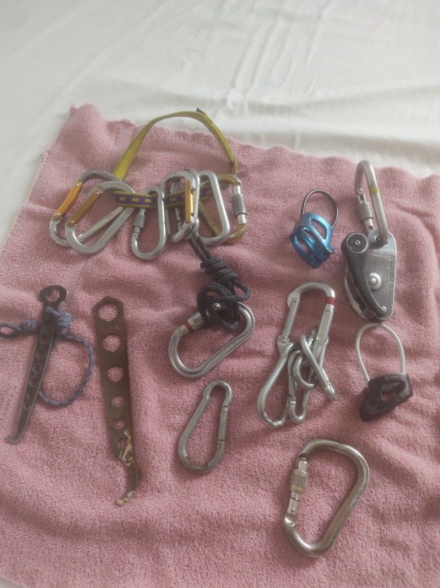 Bunch Of Miscellaneous Rock Climbing Equipment