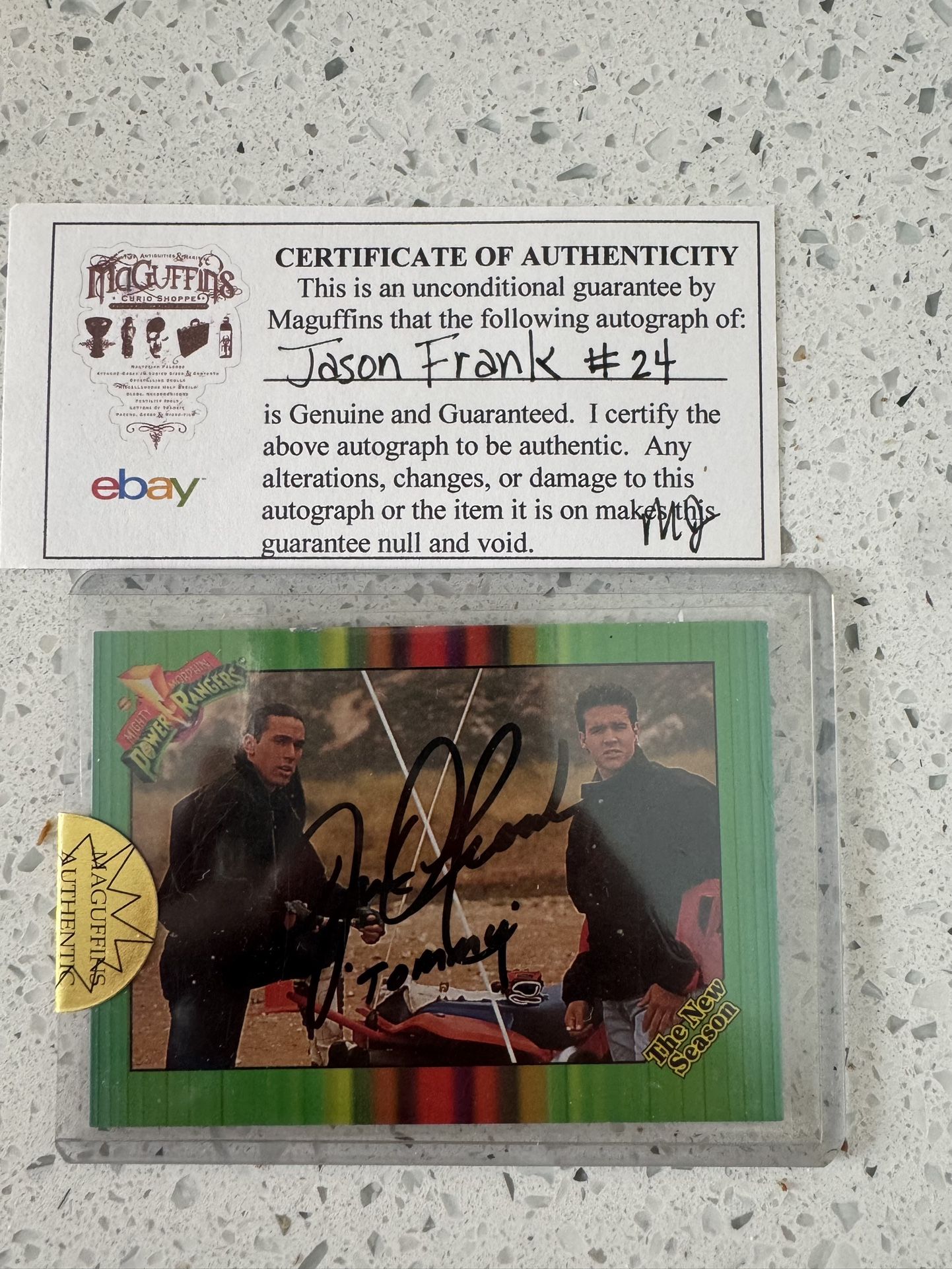 Jason David Frank Signed Trading Card
