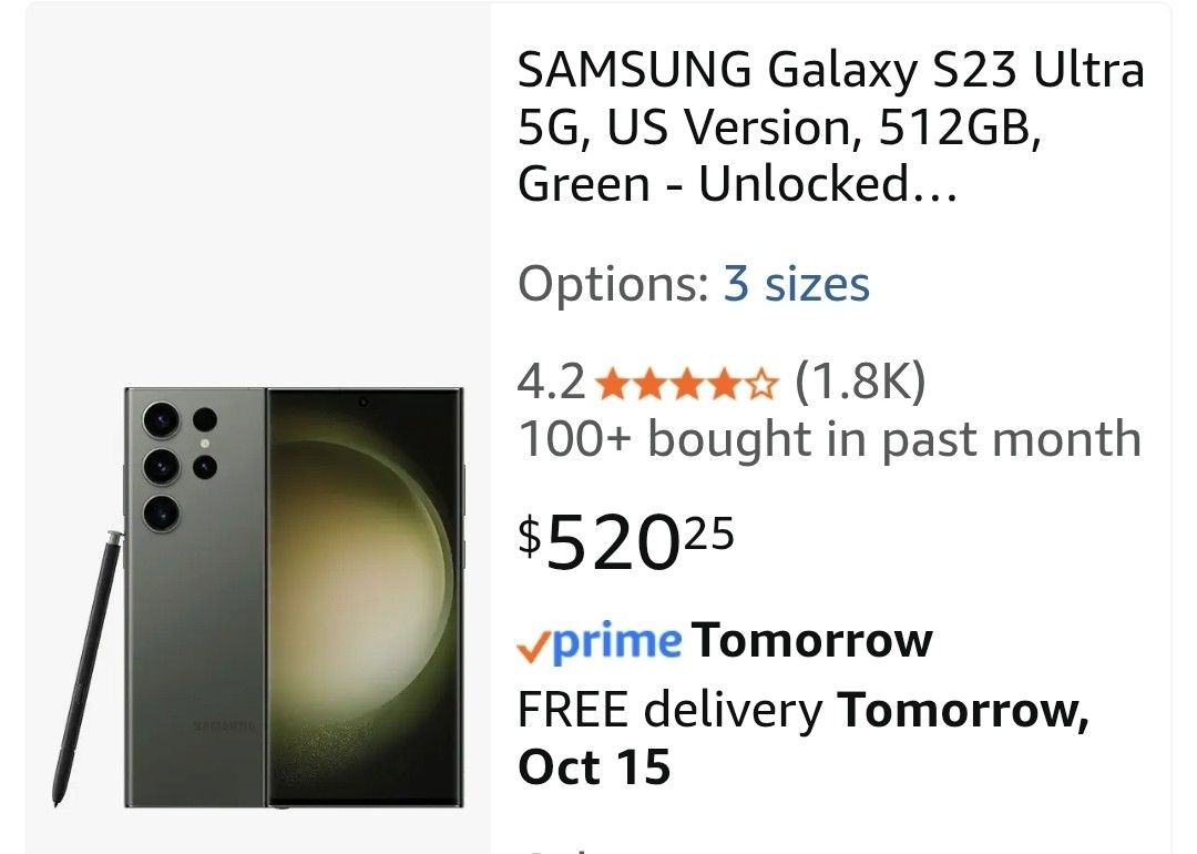 SAMSUNG Galaxy S23 Ultra 5G,512GB,Unlocked & Gear S3 Frontier Watch