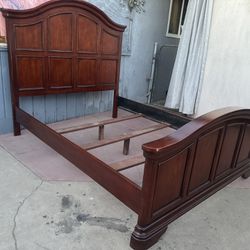 Solid Wood Queen Bed Frame In Very Good Condition 