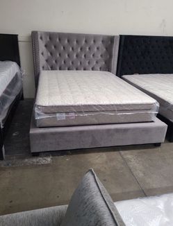 Queen Size Bed Frame With Mattress Set